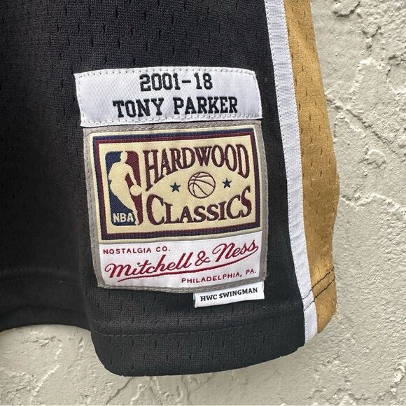 Tony Parker San Antonio Spurs Jersey Mitchell & Ness Hardwood Classics 2001-02 - Picture 6 of 14